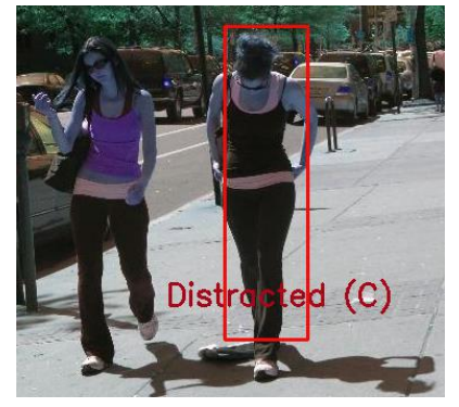 Detecting distraction state of pedestrians